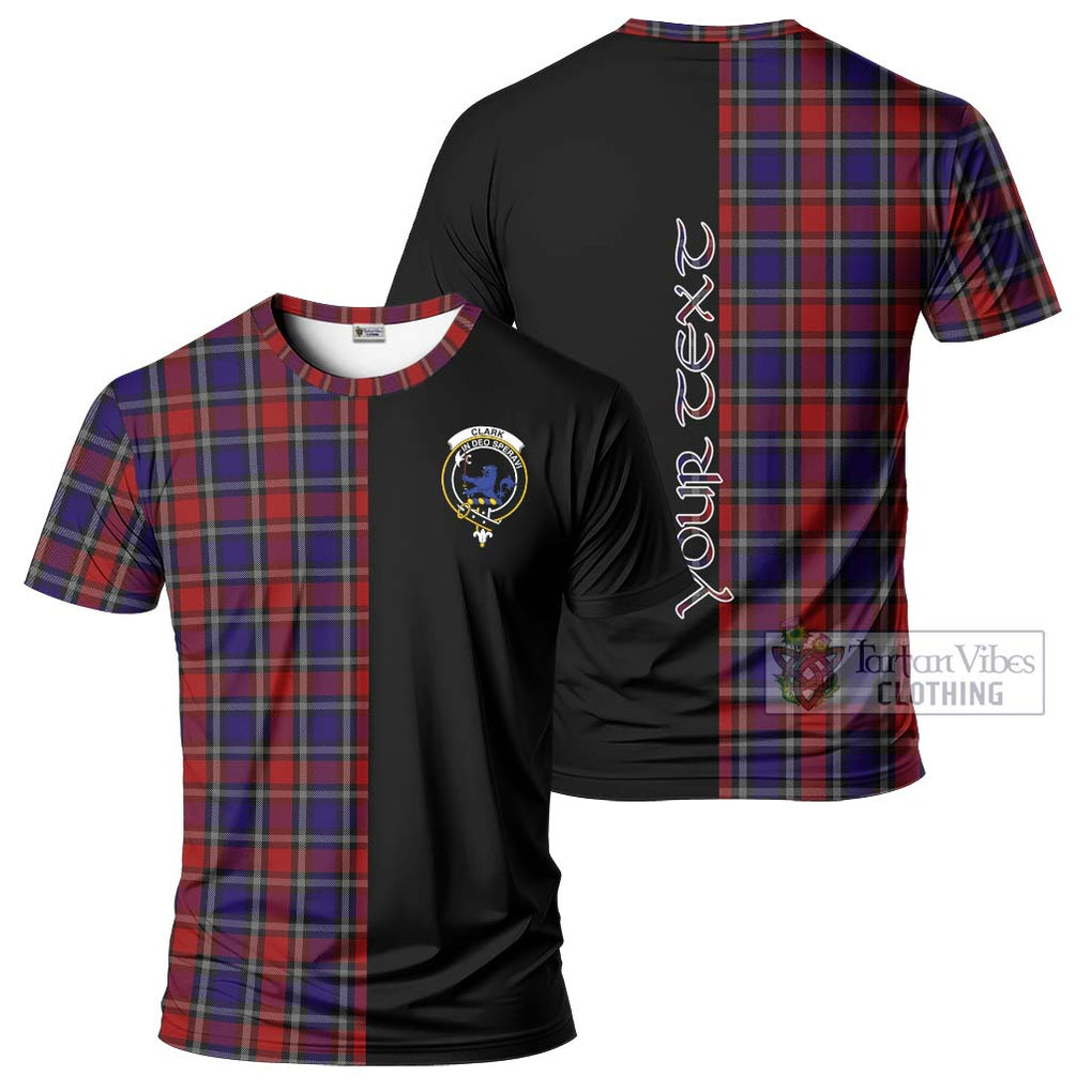 Clark (Lion) Red Tartan T-Shirt with Family Crest and Half Of Me Style Kid's Shirt - Tartanvibesclothing Shop