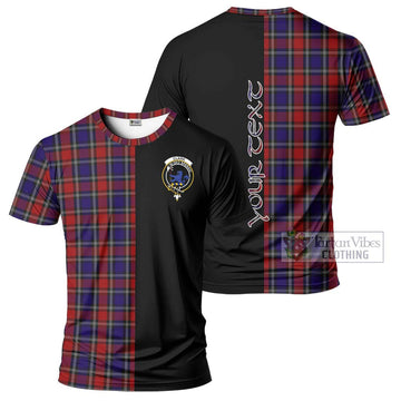 Clark (Lion) Red Tartan T-Shirt with Family Crest and Half Of Me Style