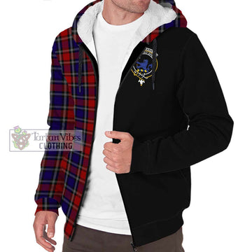 Clark (Lion) Red Tartan Sherpa Hoodie with Family Crest and Half Of Me Style