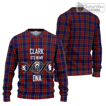 Clark (Lion) Red Tartan Ugly Sweater with Family Crest DNA In Me Style