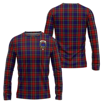 Clark (Lion) Red Tartan Long Sleeve T-Shirt with Family Crest