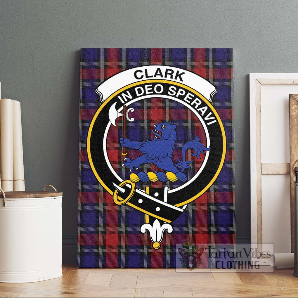 Clark (Lion) Red Tartan Canvas Print Wall Art with Family Crest Without Frame - Tartan Vibes Clothing