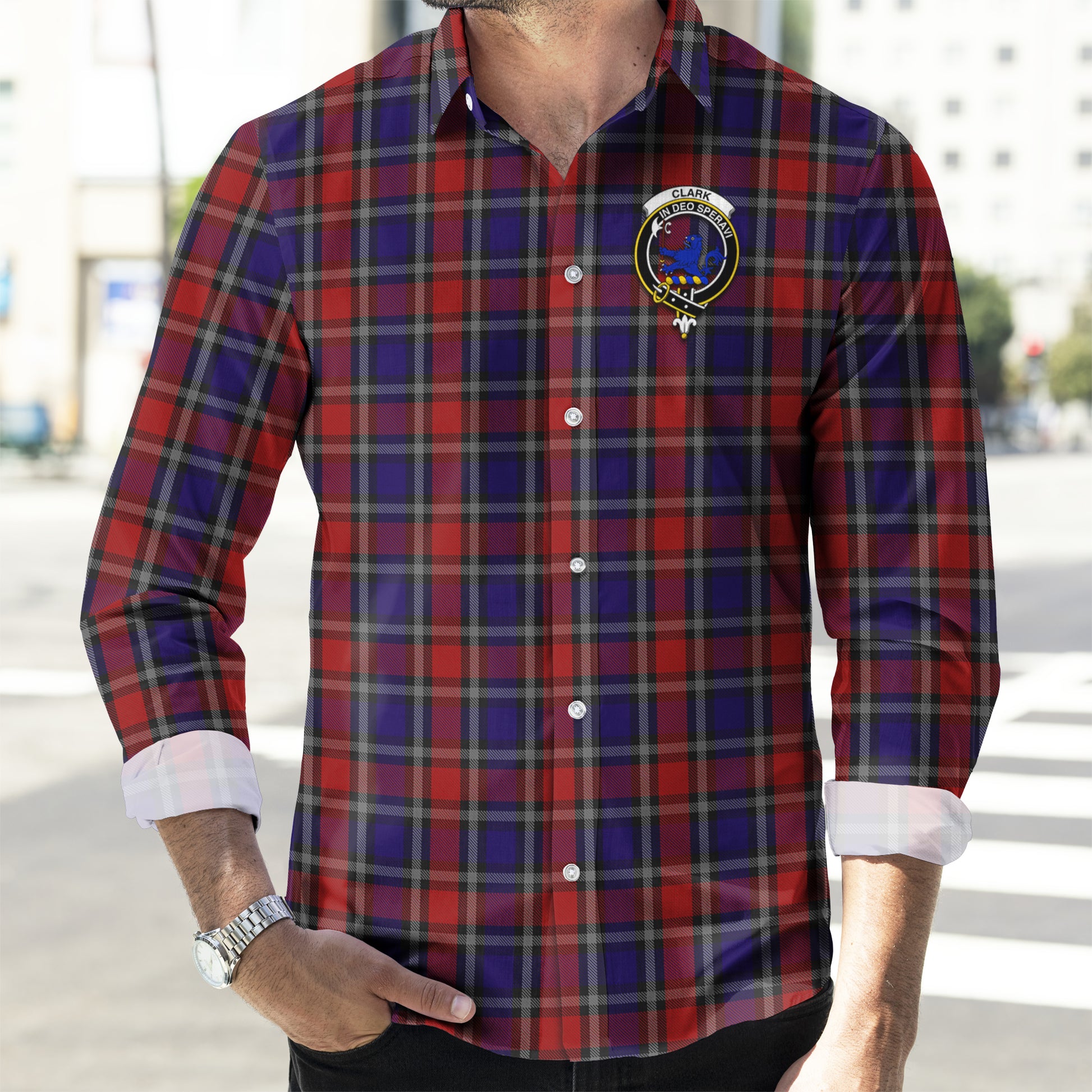 clark-lion-red-tartan-long-sleeve-button-up-shirt-with-family-crest