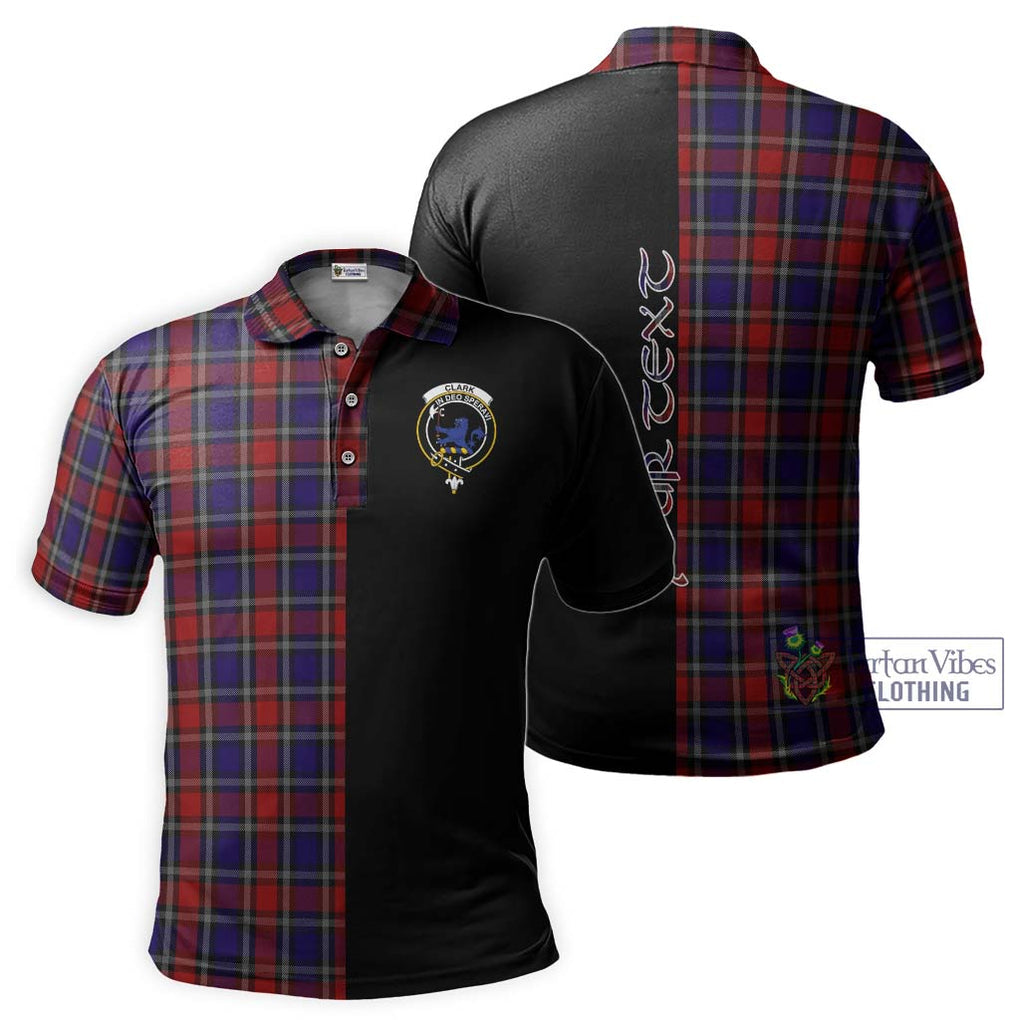 Clark (Lion) Red Tartan Polo Shirt with Family Crest and Half Of Me Style Kid - Tartanvibesclothing Shop