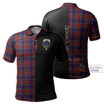 Clark (Lion) Red Tartan Polo Shirt with Family Crest and Half Of Me Style