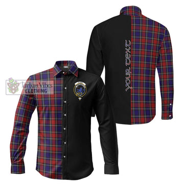 Clark (Lion) Red Tartan Long Sleeve Button Shirt with Family Crest and Half Of Me Style