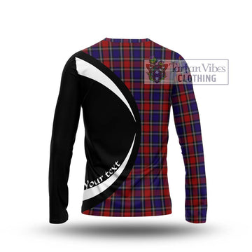 Clark (Lion) Red Tartan Long Sleeve T-Shirt with Family Crest Circle Style