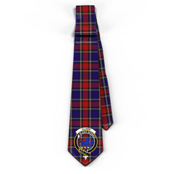 Clark (Lion) Red Tartan Classic Necktie with Family Crest