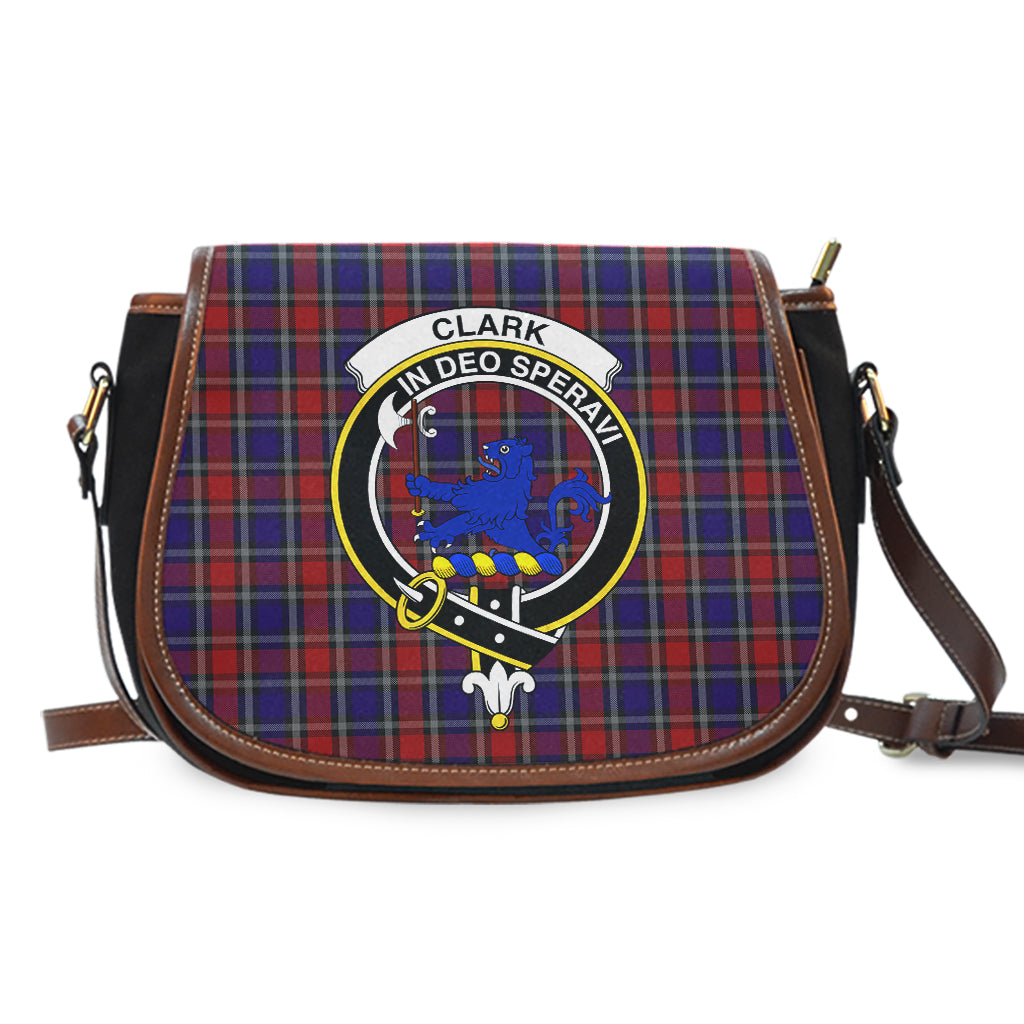 Clark (Lion) Red Tartan Saddle Bag with Family Crest - Tartan Vibes Clothing