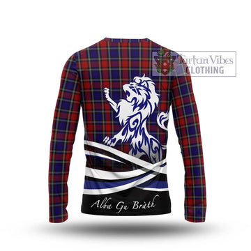 Clark (Lion) Red Tartan Long Sleeve T-Shirt with Alba Gu Brath Regal Lion Emblem