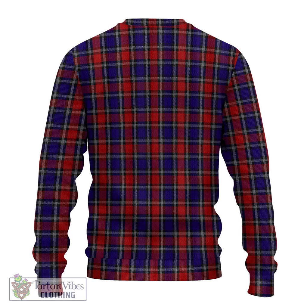 Clark (Lion) Red Tartan Knitted Sweater with Family Crest DNA In Me Style - Tartanvibesclothing Shop