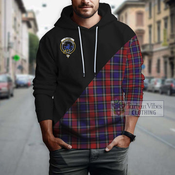 Clark (Lion) Red Tartan Hoodie with Family Crest and Military Logo Style