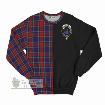 Clark (Lion) Red Tartan Sweatshirt with Family Crest and Half Of Me Style