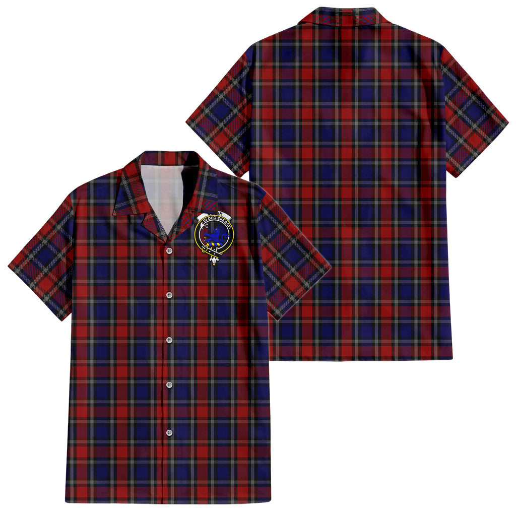 clark-lion-red-tartan-short-sleeve-button-down-shirt-with-family-crest