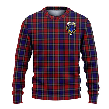 Clark (Lion) Red Tartan Ugly Sweater with Family Crest