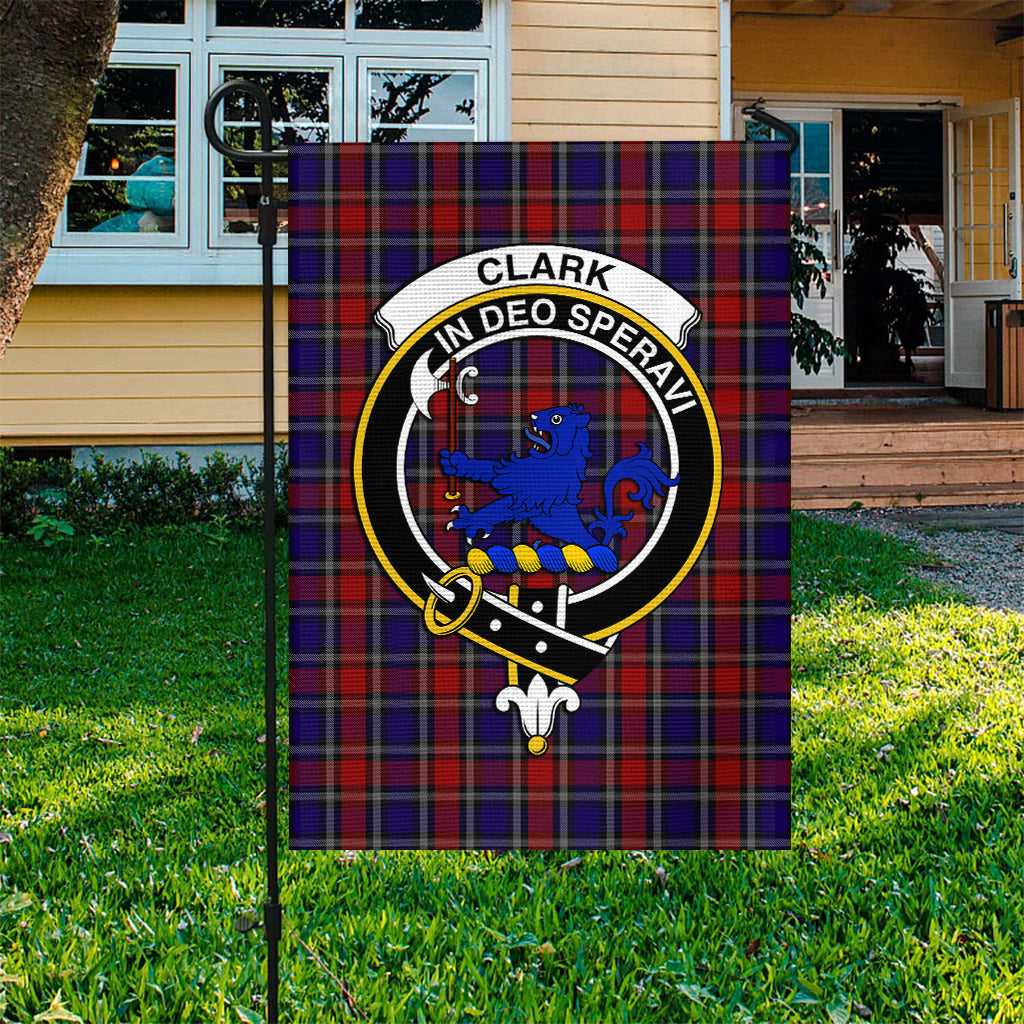 Clark (Lion) Red Tartan Flag with Family Crest - Tartan Vibes Clothing