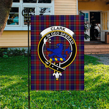 Clark (Lion) Red Tartan Flag with Family Crest