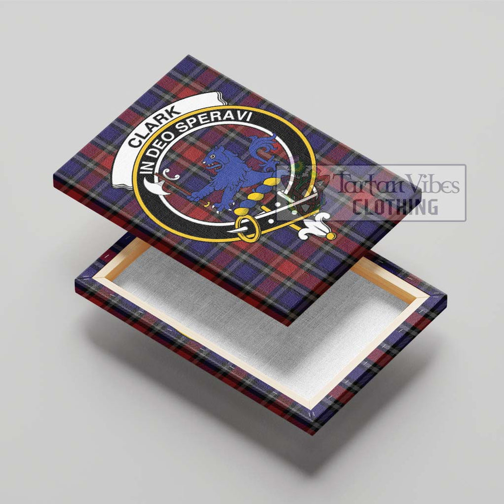 Clark (Lion) Red Tartan Canvas Print Wall Art with Family Crest - Tartan Vibes Clothing