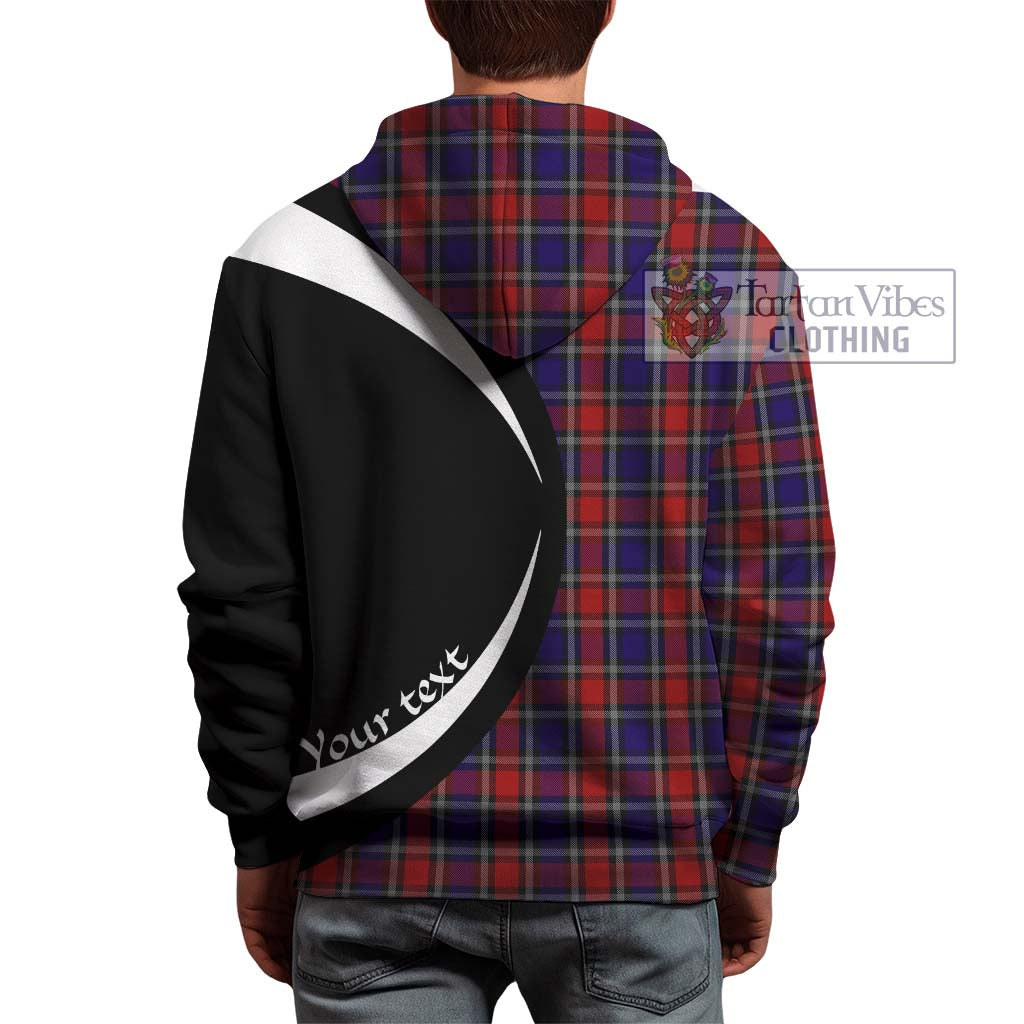 Tartan Vibes Clothing Clark (Lion) Red Tartan Hoodie with Family Crest Circle Style