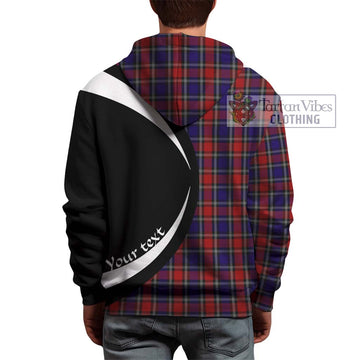 Clark (Lion) Red Tartan Hoodie with Family Crest Circle Style