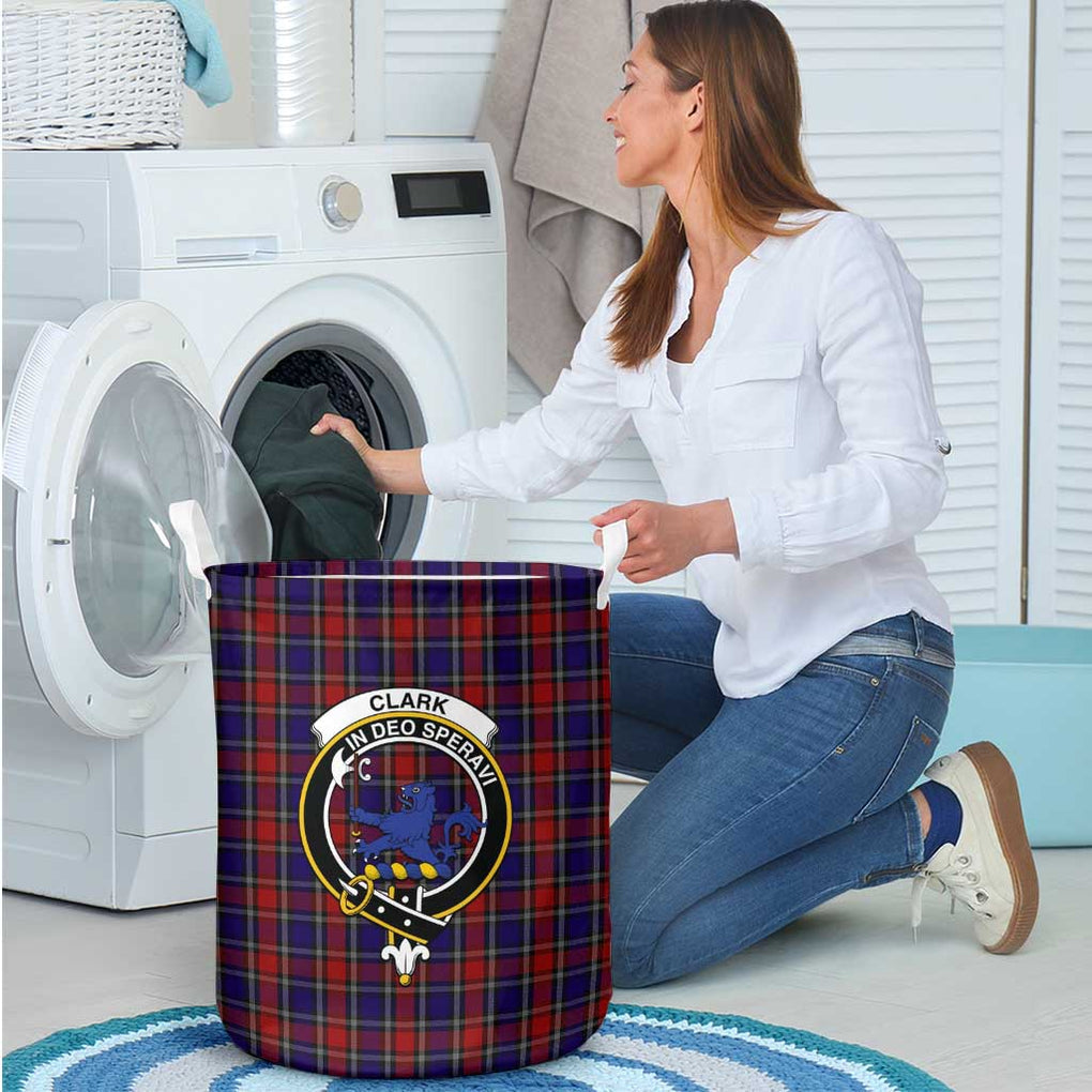 Clark (Lion) Red Tartan Laundry Basket with Family Crest - Tartanvibesclothing Shop