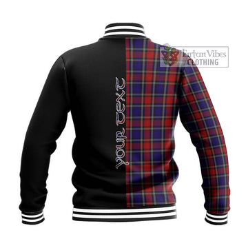 Clark (Lion) Red Tartan Baseball Jacket with Family Crest and Half Of Me Style