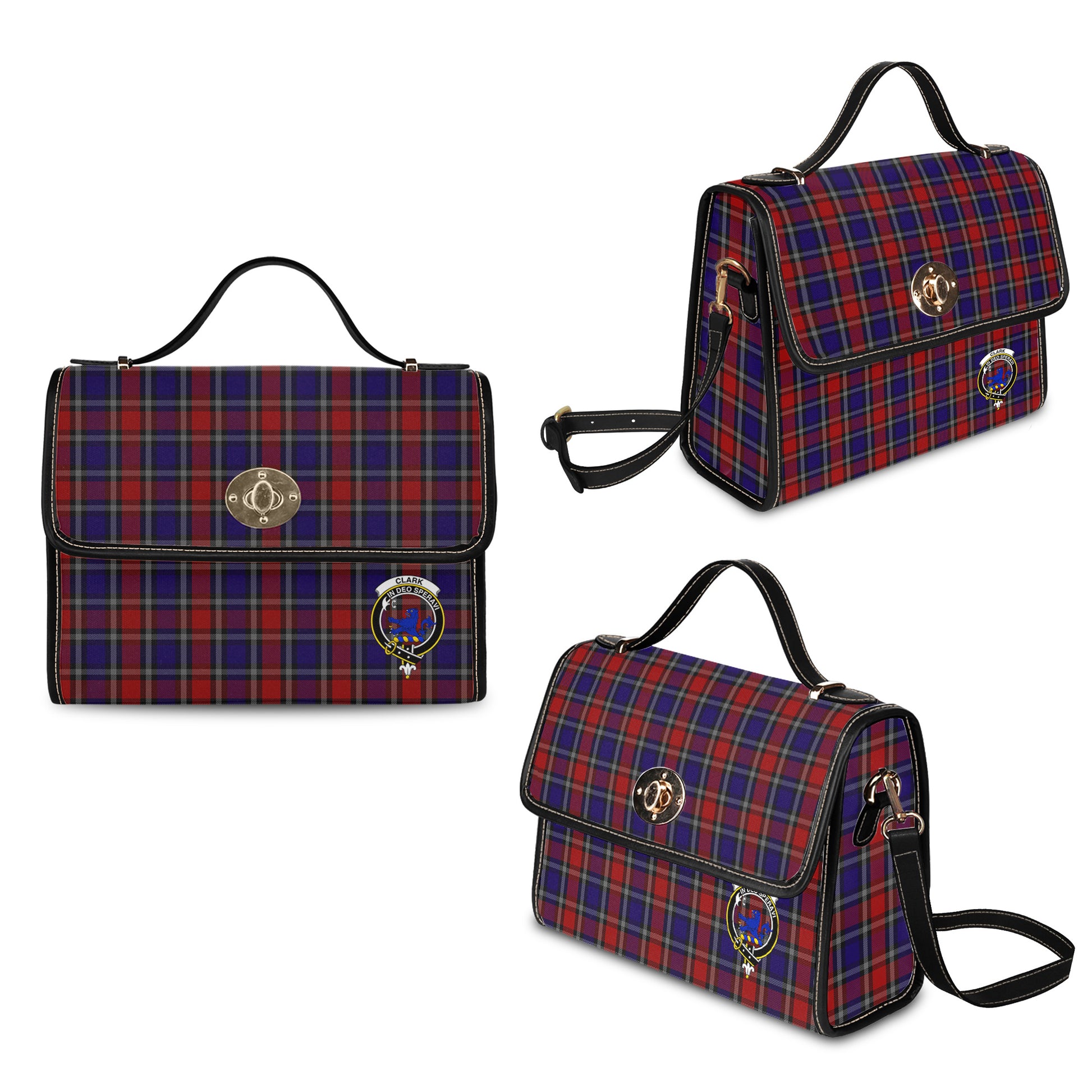 clark-lion-red-tartan-leather-strap-waterproof-canvas-bag-with-family-crest