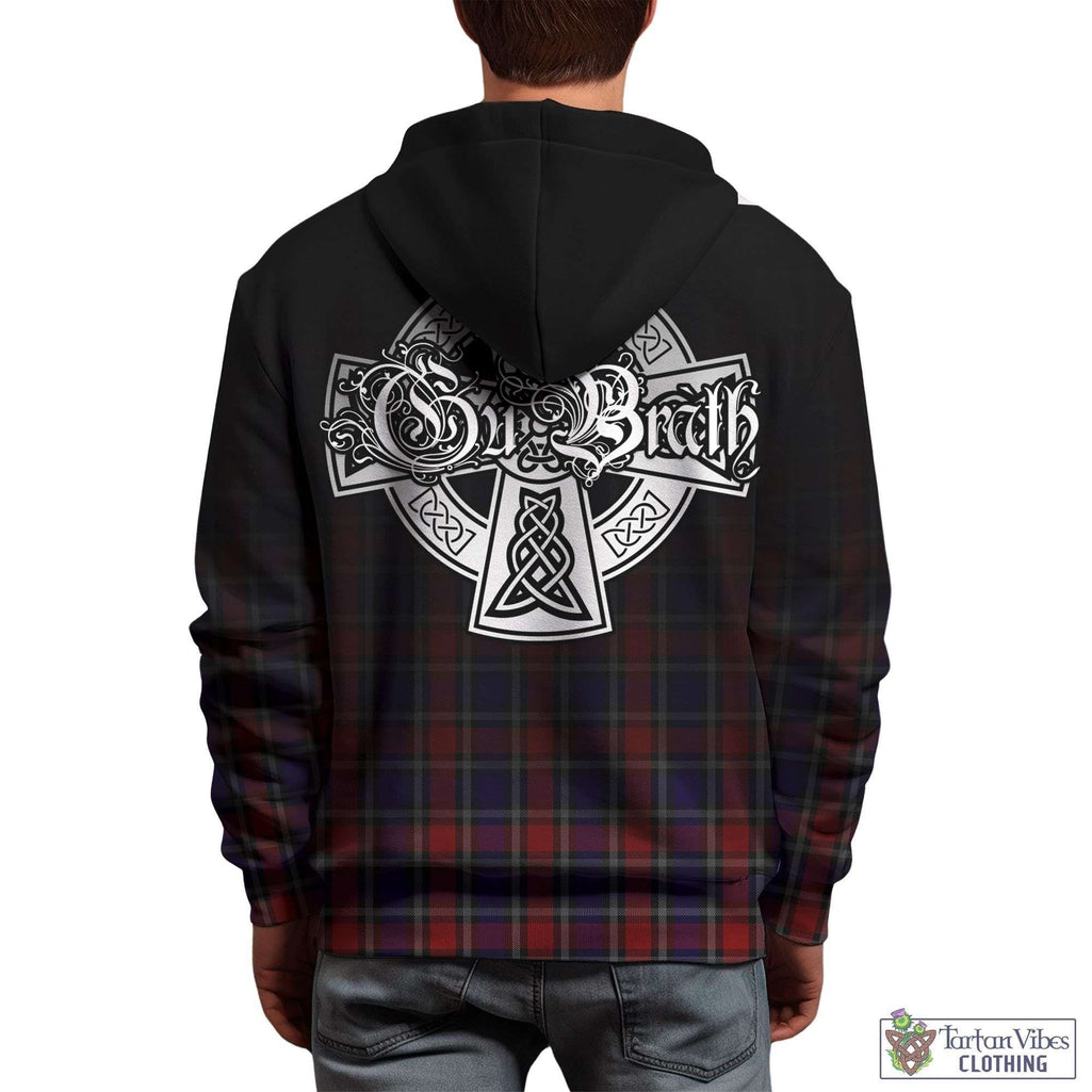 Tartan Vibes Clothing Clark (Lion) Red Tartan Hoodie Featuring Alba Gu Brath Family Crest Celtic Inspired