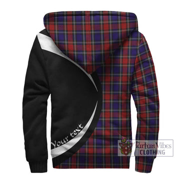 Clark (Lion) Red Tartan Sherpa Hoodie with Family Crest Circle Style