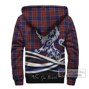 Clark (Lion) Red Tartan Sherpa Hoodie with Alba Gu Brath Regal Lion Emblem