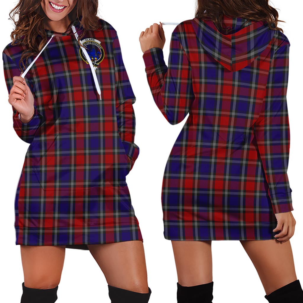 Clark (Lion) Red Tartan Hoodie Dress with Family Crest - Tartan Vibes Clothing