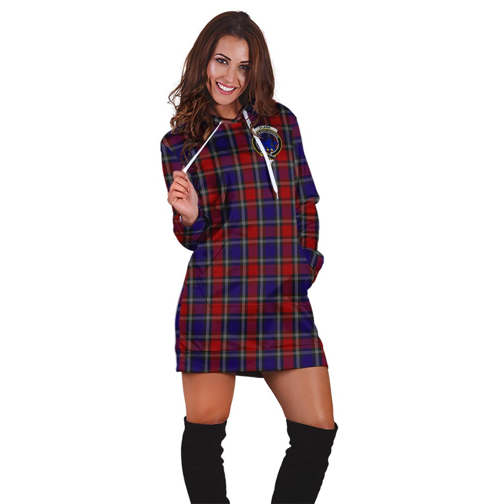 Clark (Lion) Red Tartan Hoodie Dress with Family Crest - Tartan Vibes Clothing