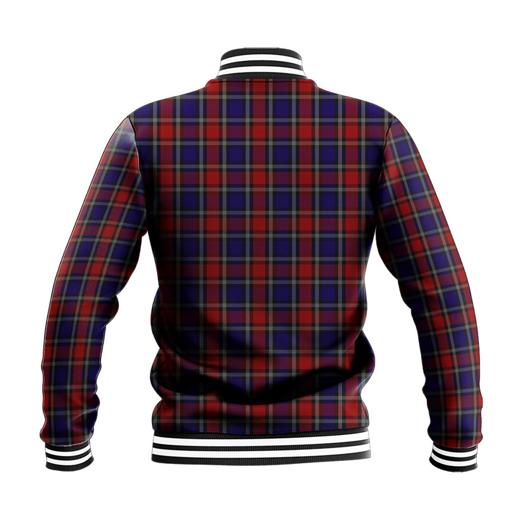 Clark (Lion) Red Tartan Baseball Jacket with Family Crest - Tartan Vibes Clothing