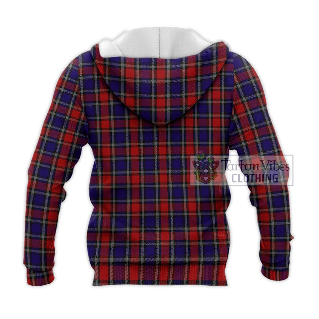 Clark (Lion) Red Tartan Knitted Hoodie with Family Crest DNA In Me Style - Tartanvibesclothing Shop