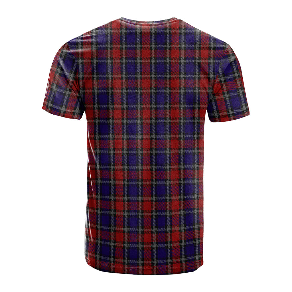 Clark (Lion) Red Tartan T-Shirt with Family Crest - Tartan Vibes Clothing