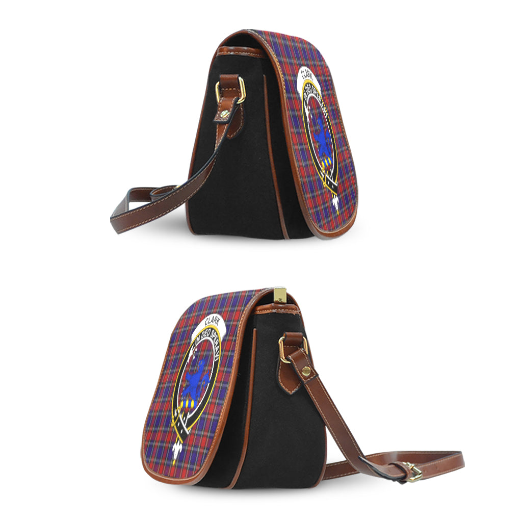 Clark (Lion) Red Tartan Saddle Bag with Family Crest - Tartan Vibes Clothing