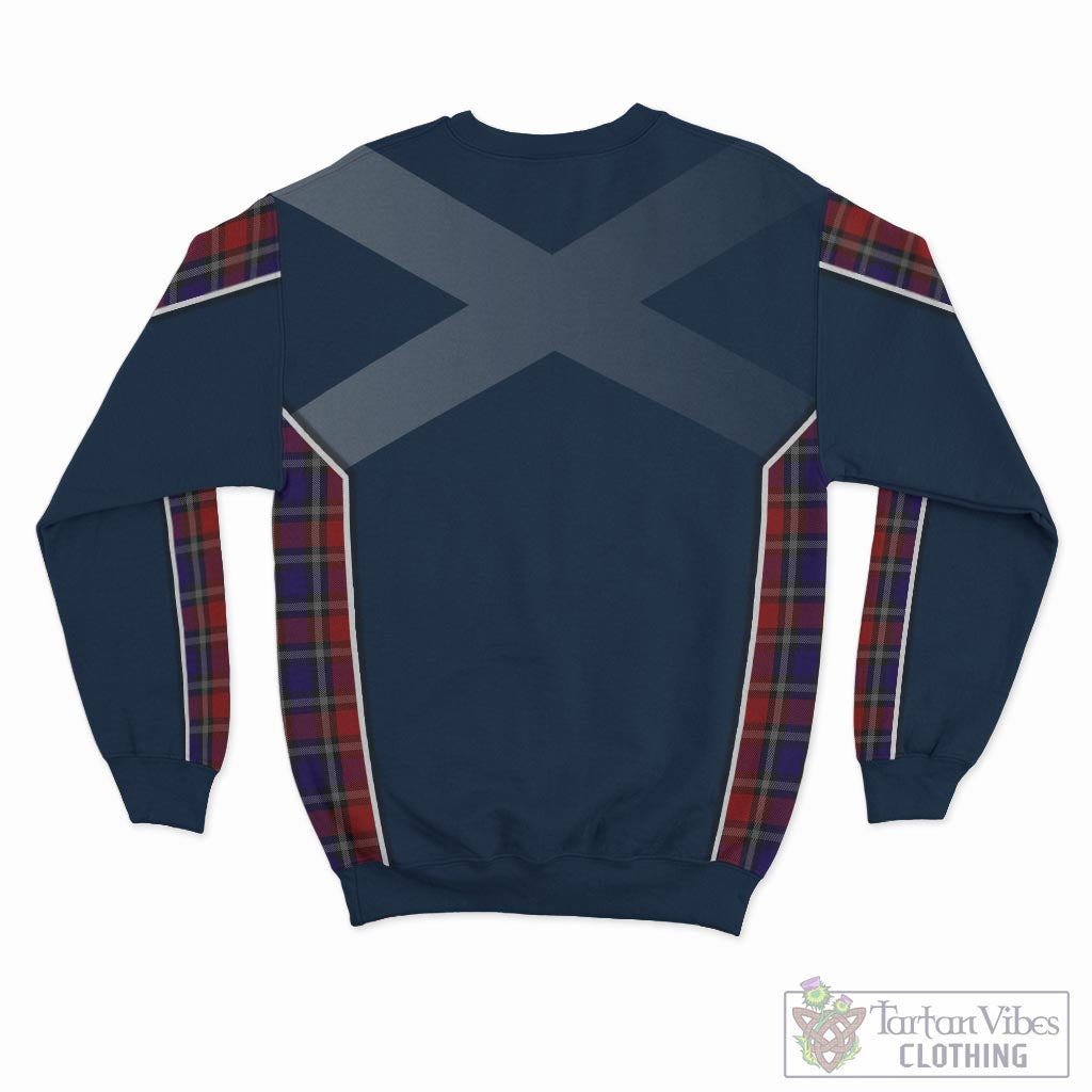 Tartan Vibes Clothing Clark (Lion) Red Tartan Sweatshirt with Family Crest and Scottish Thistle Vibes Sport Style