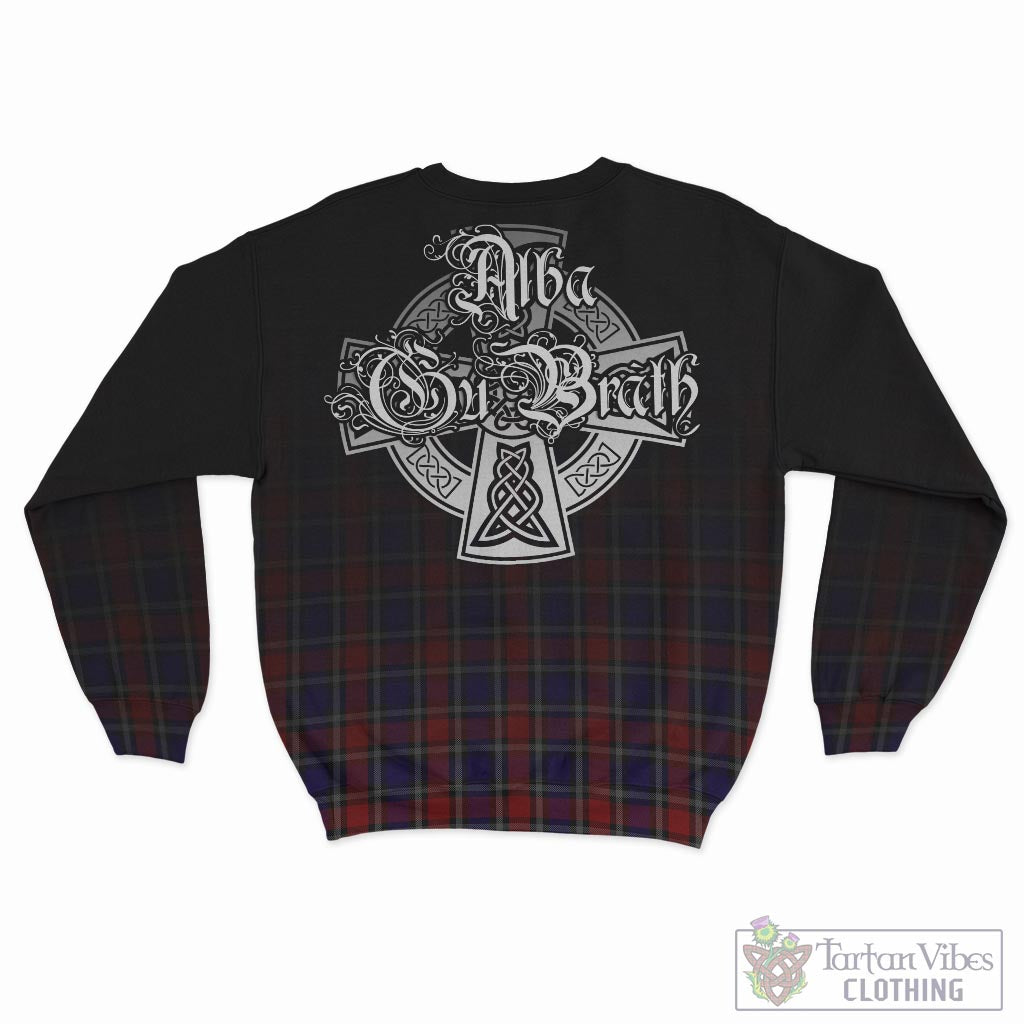 Tartan Vibes Clothing Clark (Lion) Red Tartan Sweatshirt Featuring Alba Gu Brath Family Crest Celtic Inspired