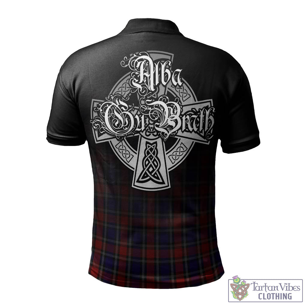 Tartan Vibes Clothing Clark (Lion) Red Tartan Polo Shirt Featuring Alba Gu Brath Family Crest Celtic Inspired