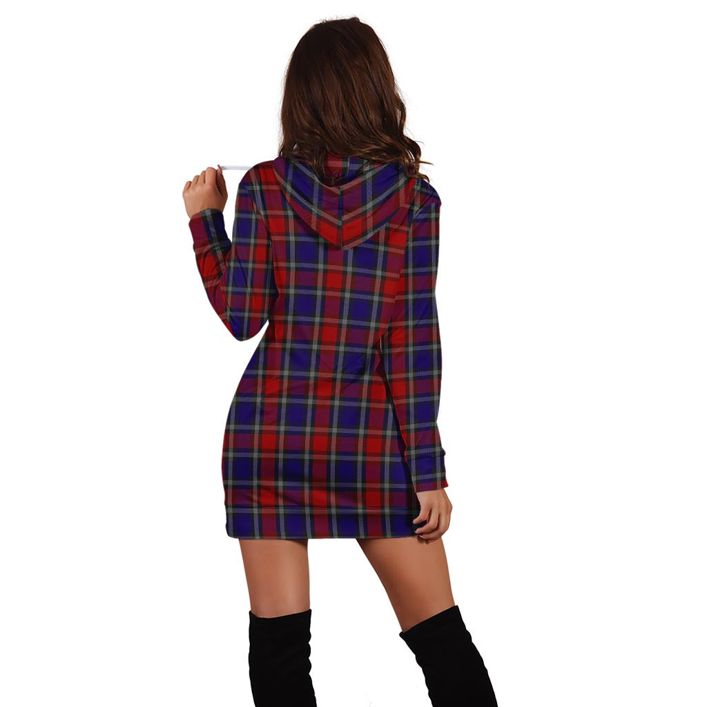 Clark (Lion) Red Tartan Hoodie Dress with Family Crest - Tartan Vibes Clothing