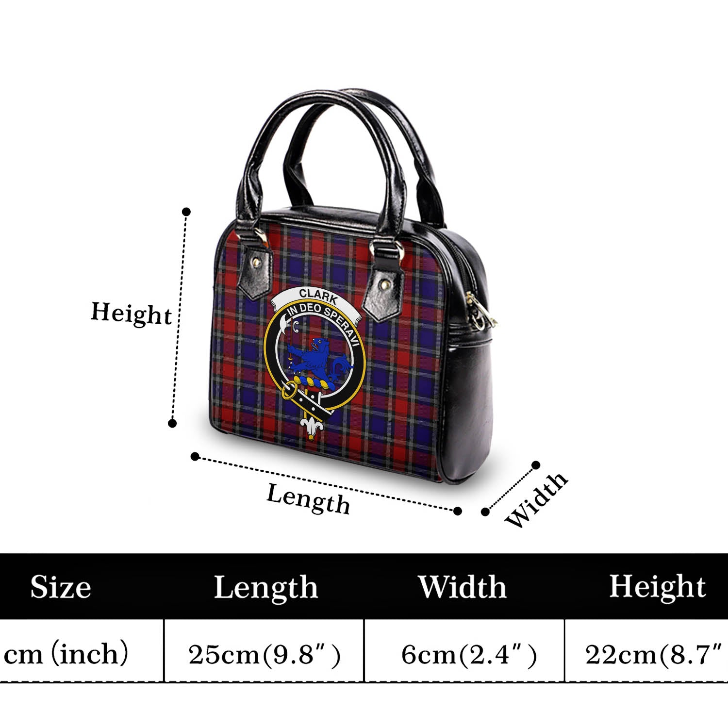 Clark (Lion) Red Tartan Shoulder Handbags with Family Crest - Tartanvibesclothing