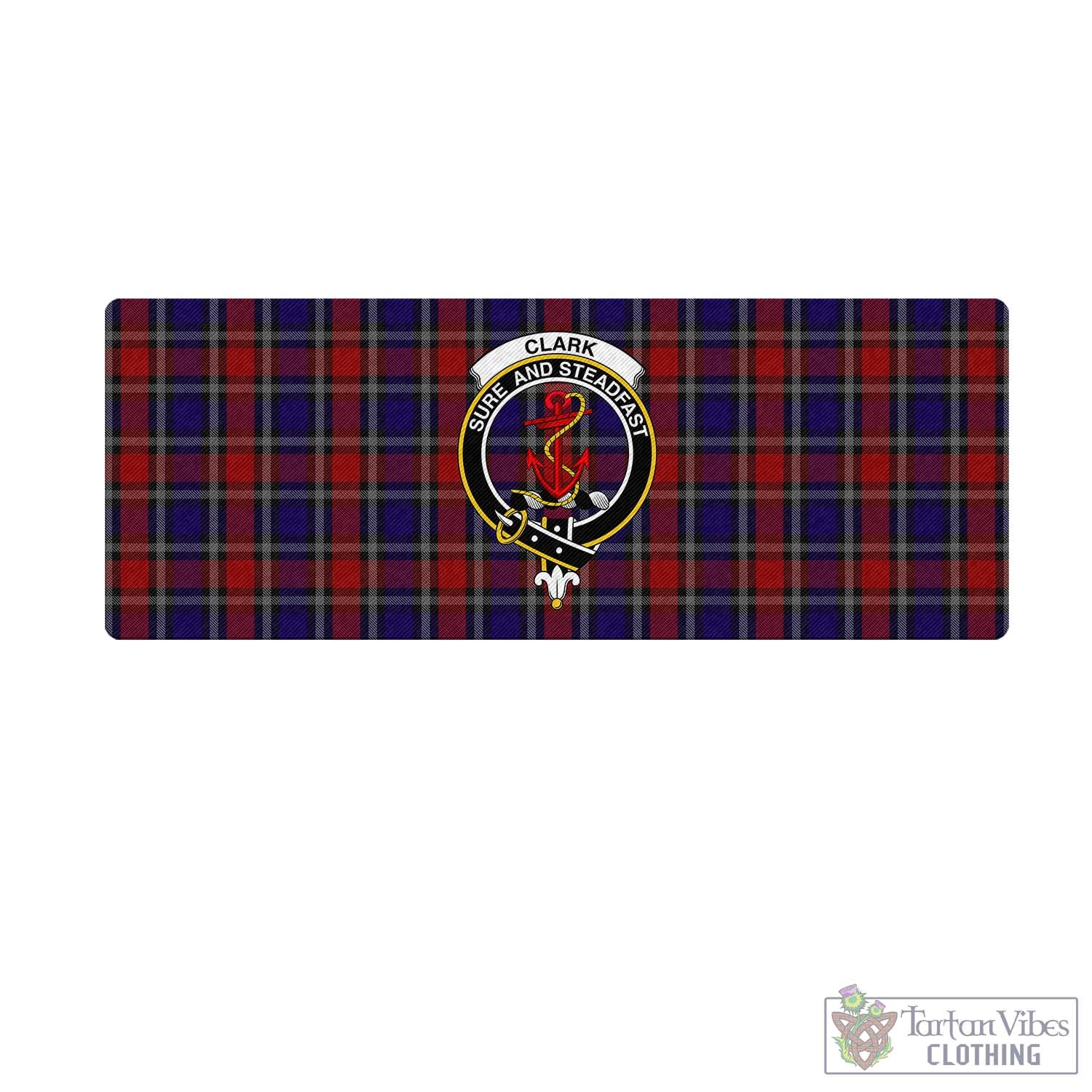 Tartan Vibes Clothing Clark Red Tartan Mouse Pad with Family Crest