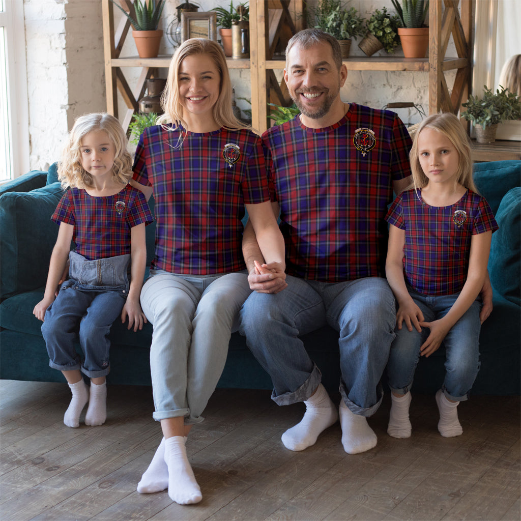 Clark Red Tartan T-Shirt with Family Crest Kid's Shirt - Tartan Vibes Clothing