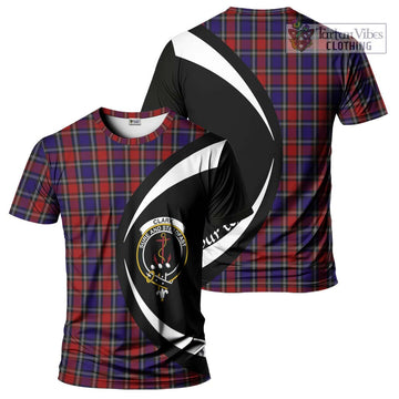 Clark Red Tartan T-Shirt with Family Crest Circle Style