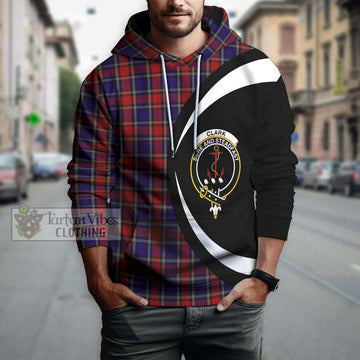 Clark Red Tartan Hoodie with Family Crest Circle Style