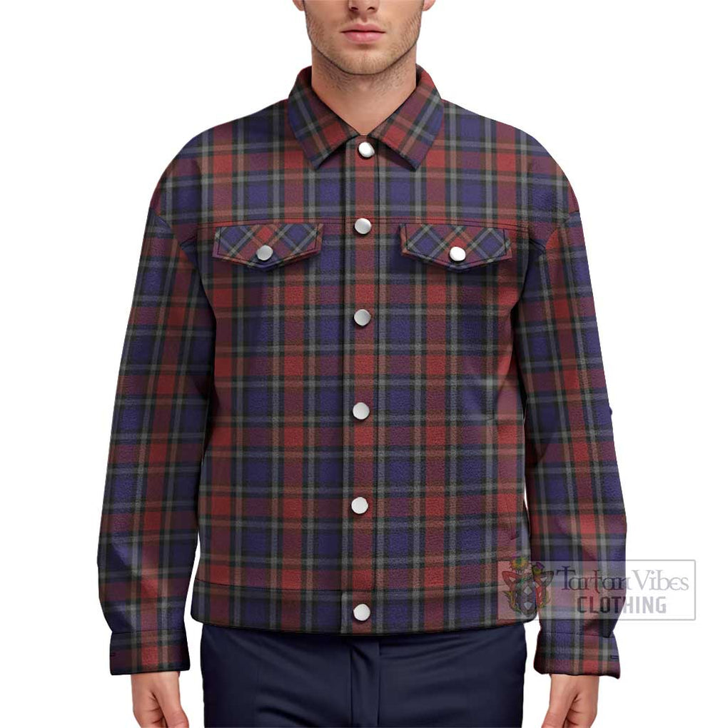 Clark Red Tartan Unisex Lapel Cotton Jacket Unisex - Tartan Vibes Clothing