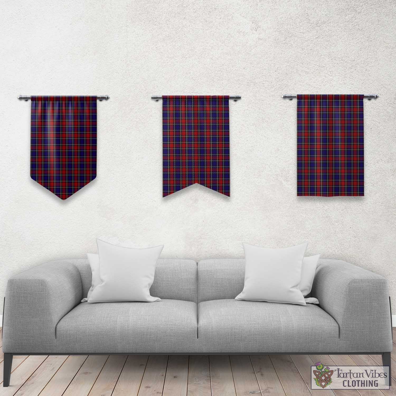 Tartan Vibes Clothing Clark Red Tartan Gonfalon, Tartan Banner