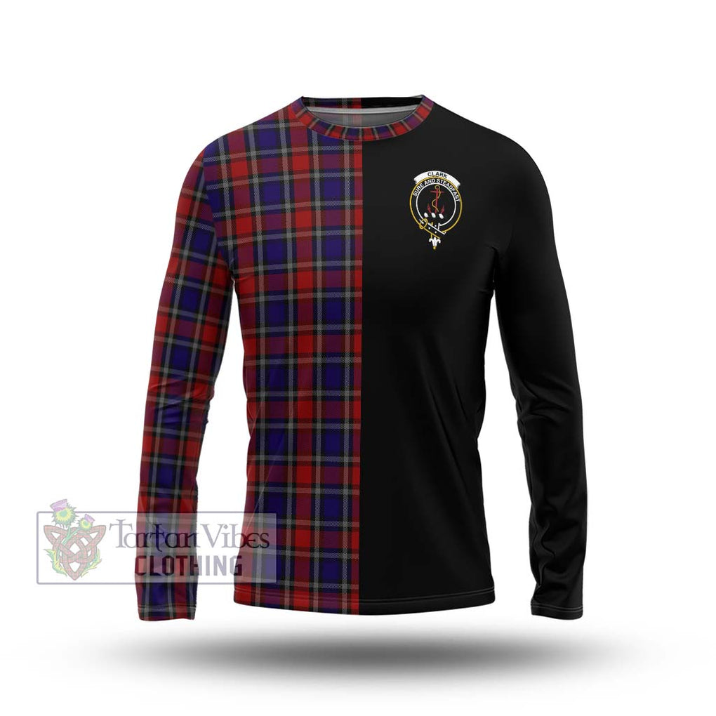 Clark Red Tartan Long Sleeve T-Shirt with Family Crest and Half Of Me Style Unisex - Tartanvibesclothing Shop