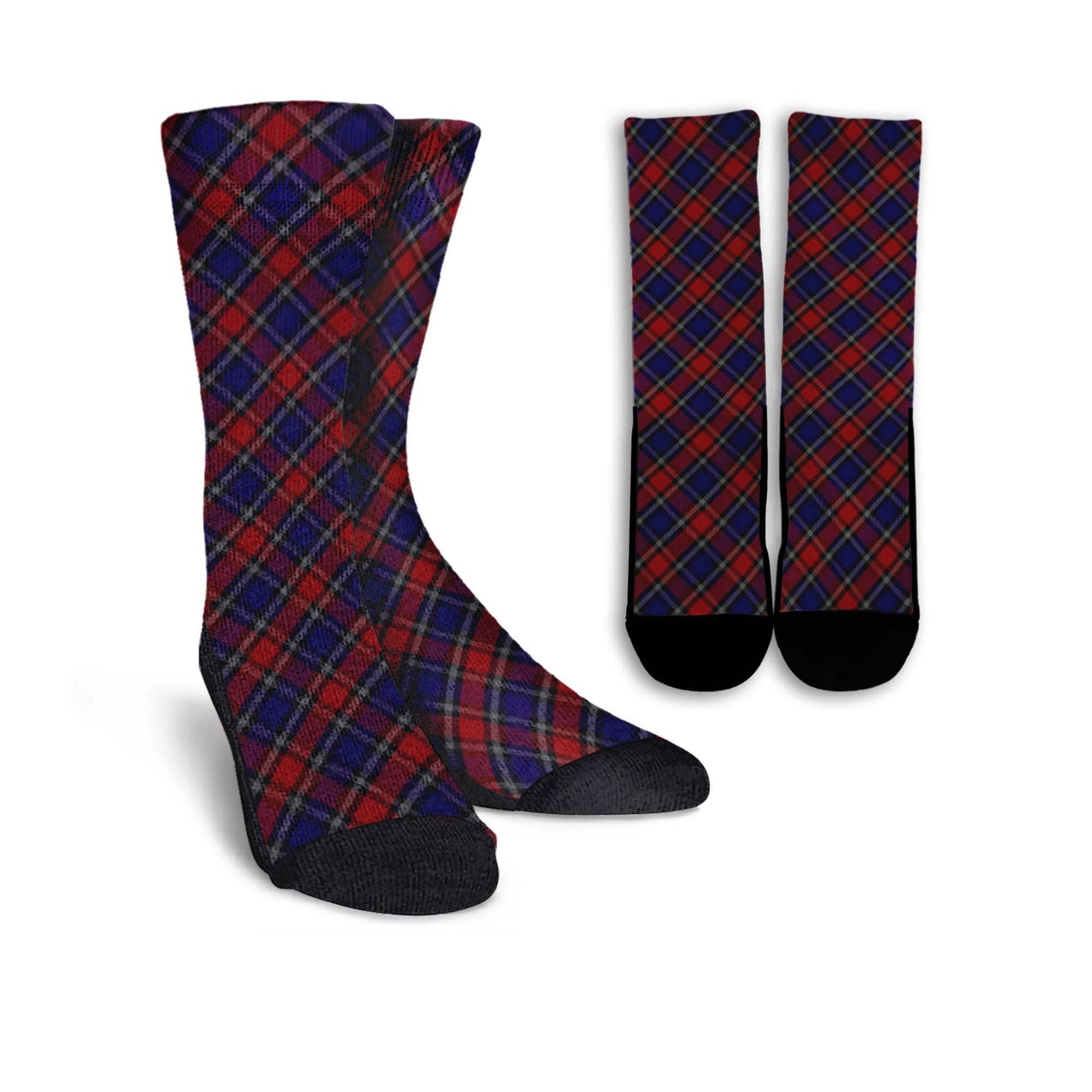 Clark Red Tartan Crew Socks Cross Tartan Style - Tartanvibesclothing