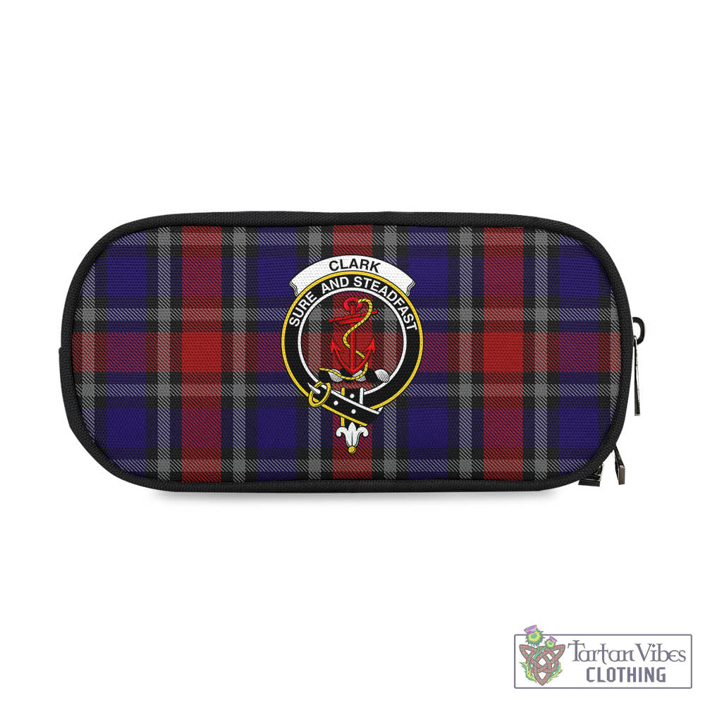 Tartan Vibes Clothing Clark Red Tartan Pen and Pencil Case with Family Crest